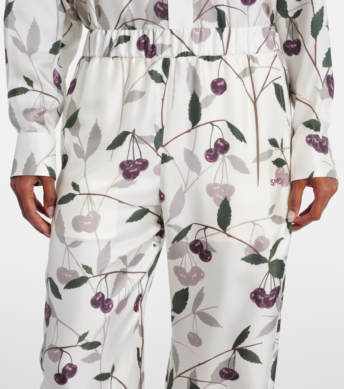 Printed silk twill wide-leg pants | Stella McCartney