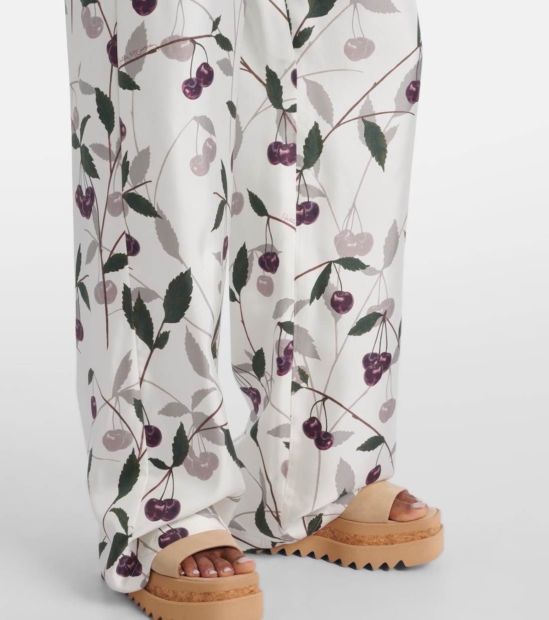Printed silk twill wide-leg pants | Stella McCartney