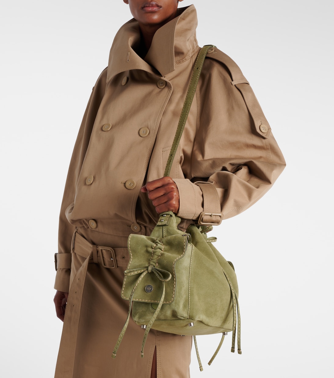 Multipocket Mini suede bucket bag | Acne Studios