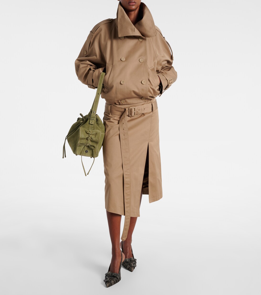 Multipocket Mini suede bucket bag | Acne Studios