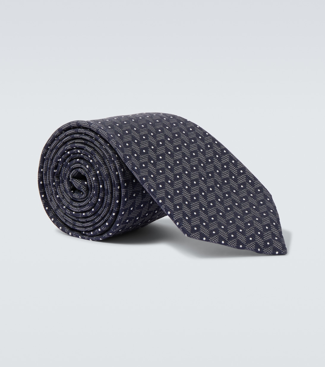 Chevron silk twill jacquard tie | Giorgio Armani