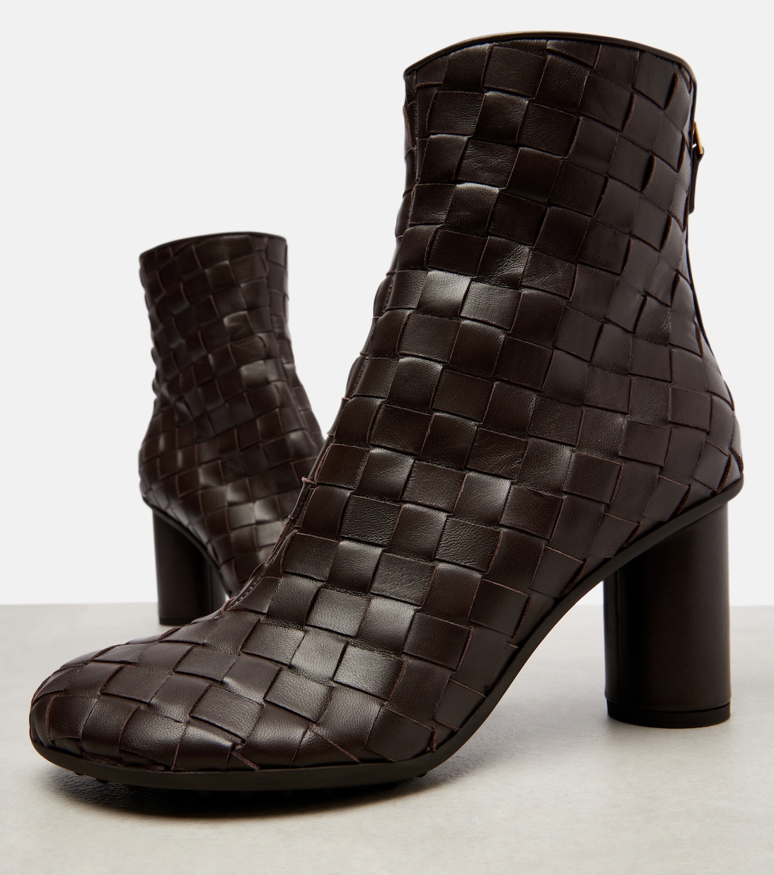 Atomic 75 Intrecciato leather ankle boots | Bottega Veneta