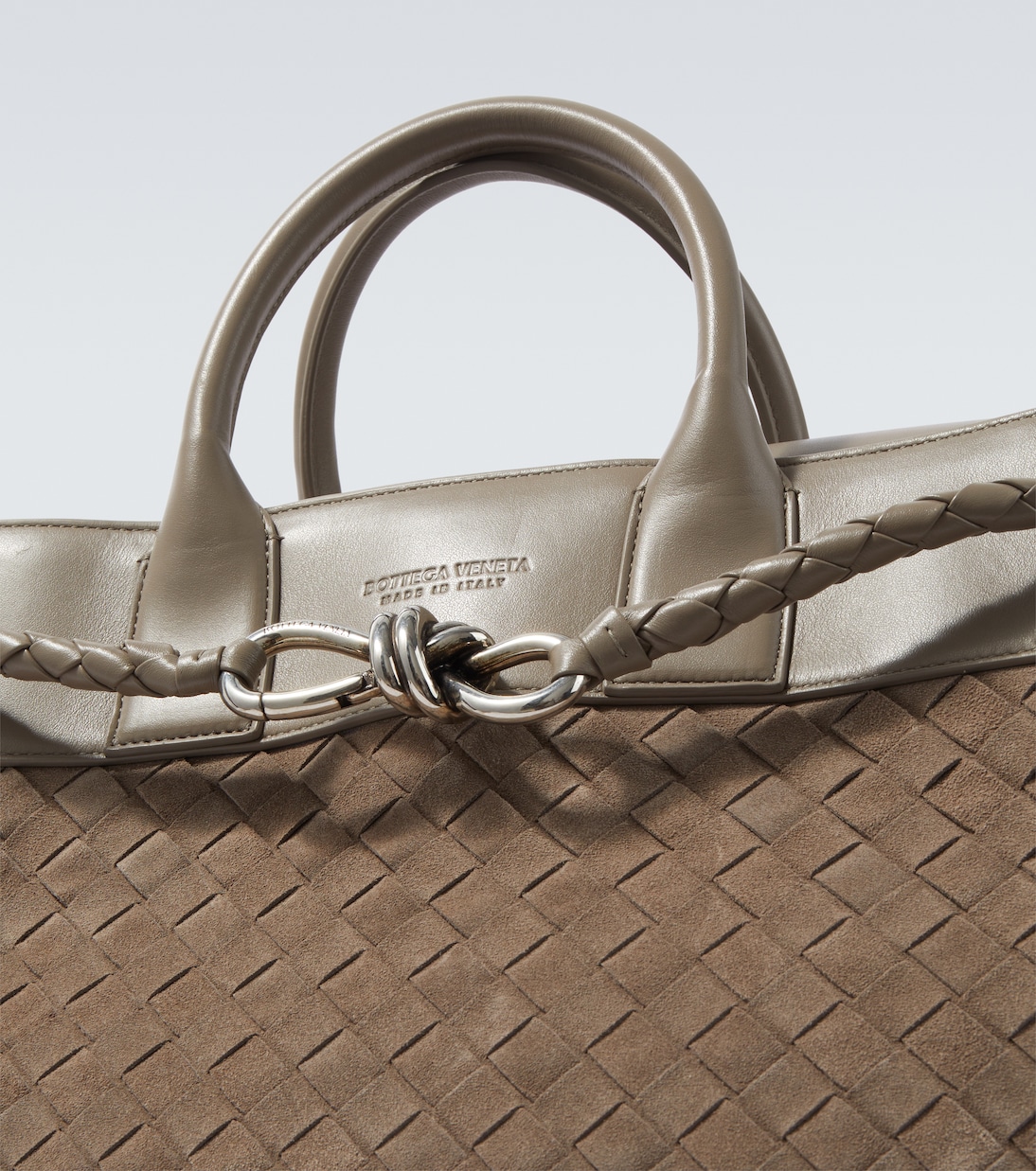 Andiamo Voyager suede and leather tote bag | Bottega Veneta