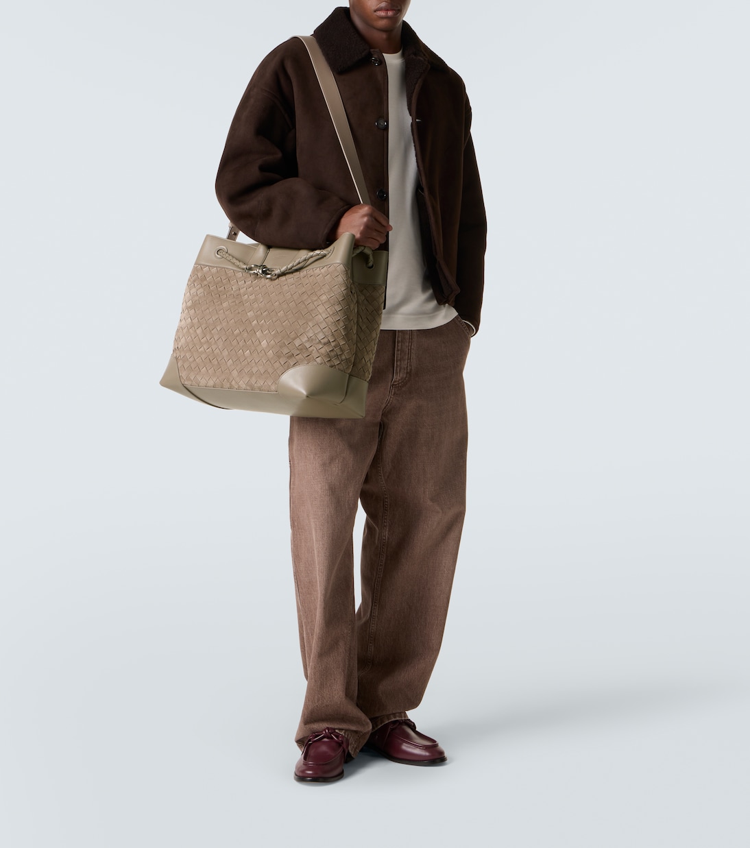 Andiamo Voyager suede and leather tote bag | Bottega Veneta