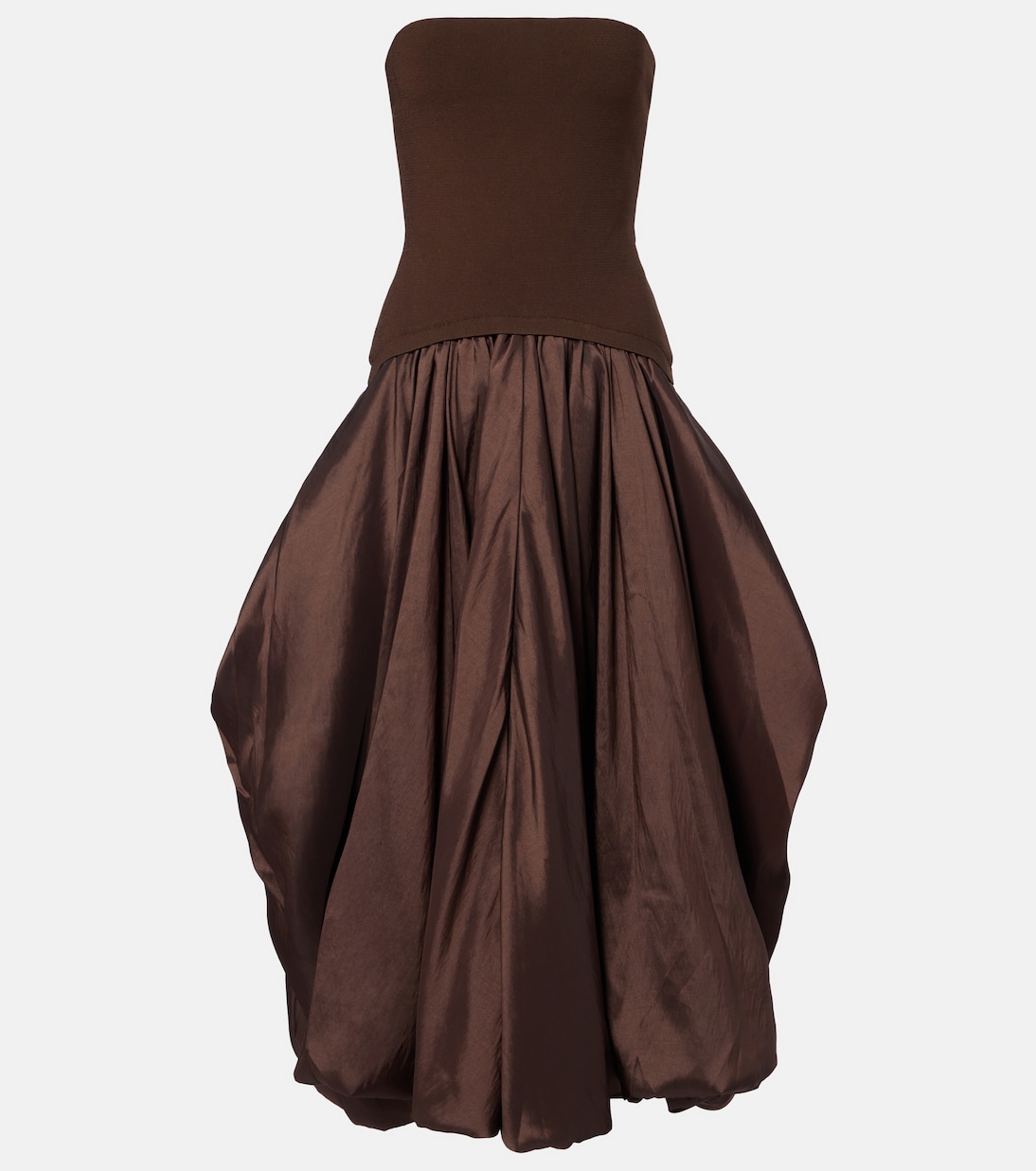Izzy strapless taffeta midi dress | Simkhai