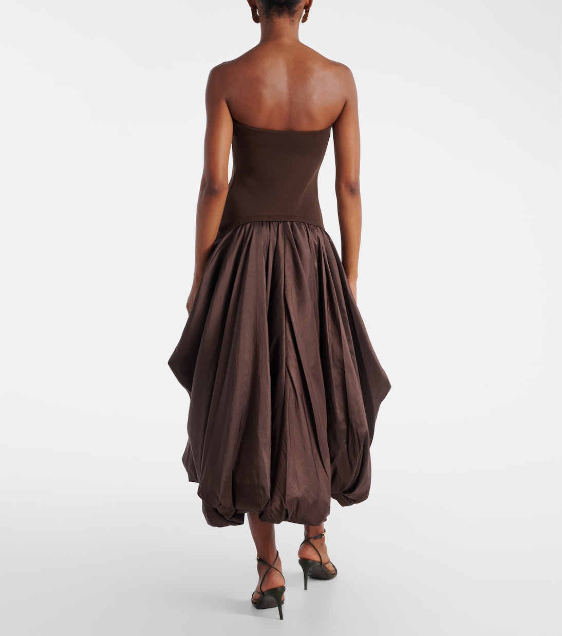 Izzy strapless taffeta midi dress | Simkhai