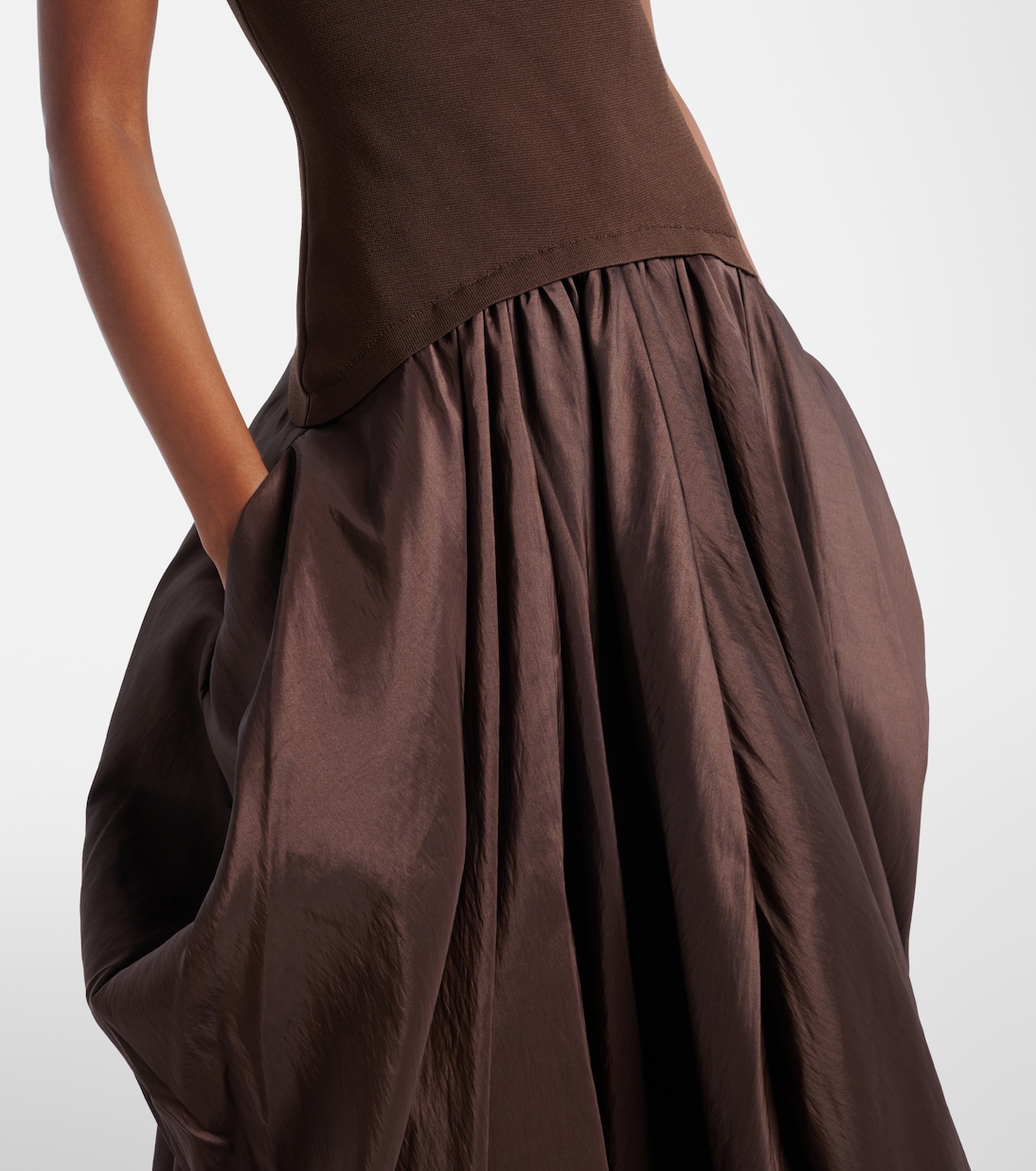 Izzy strapless taffeta midi dress | Simkhai