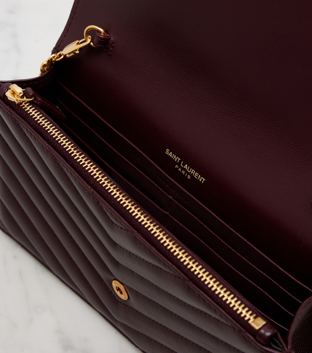 Cassandre Envelope leather wallet on chain | Saint Laurent