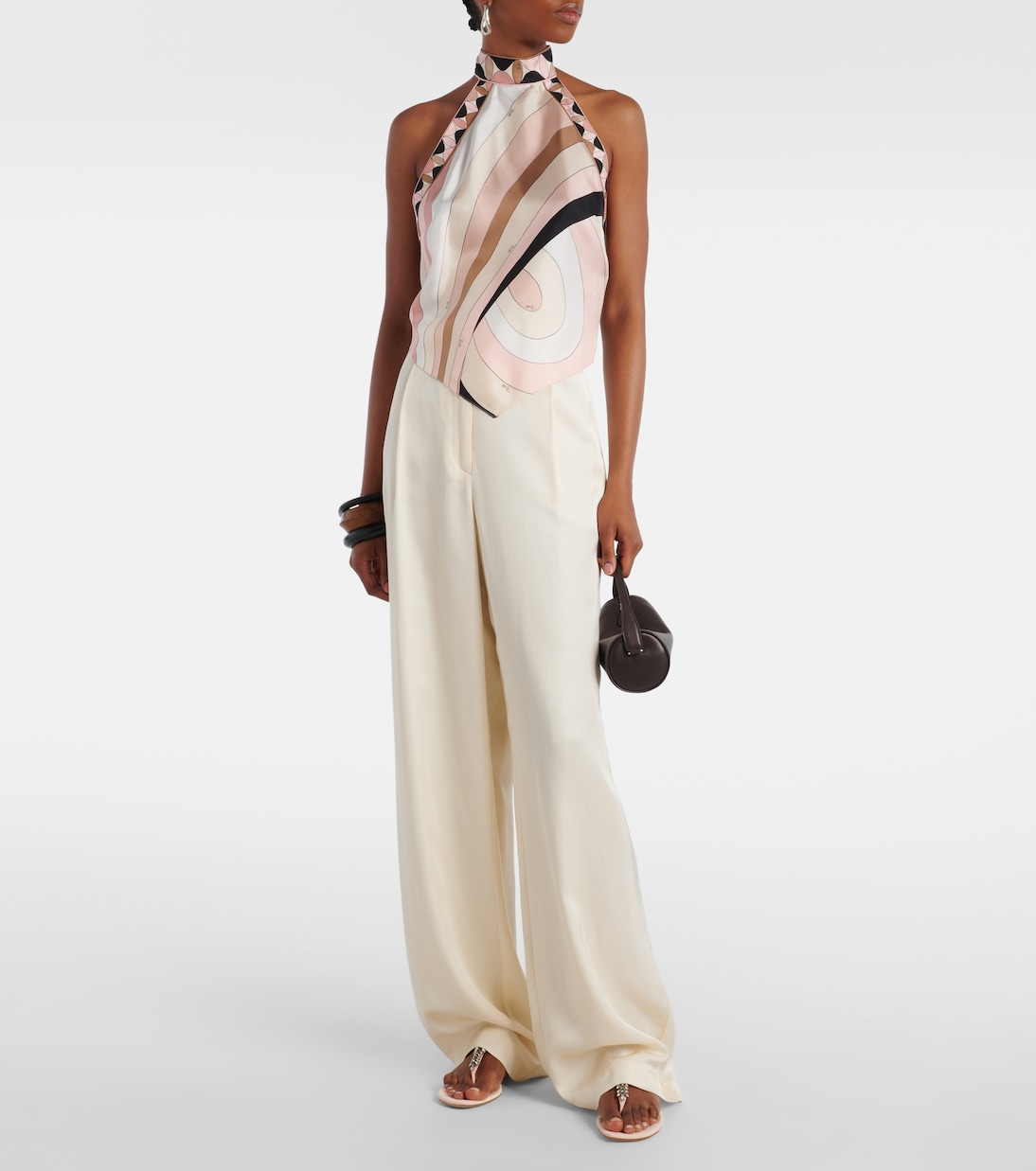 Sandali infradito Bizaba in suede con cristalli | Manolo Blahnik