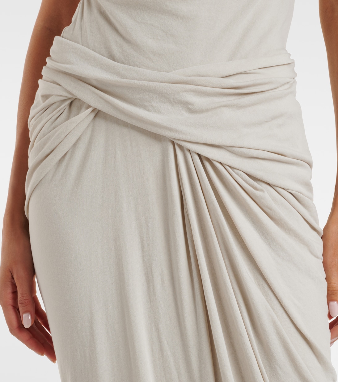 Draped cotton-blend jersey maxi skirt | Entire Studios