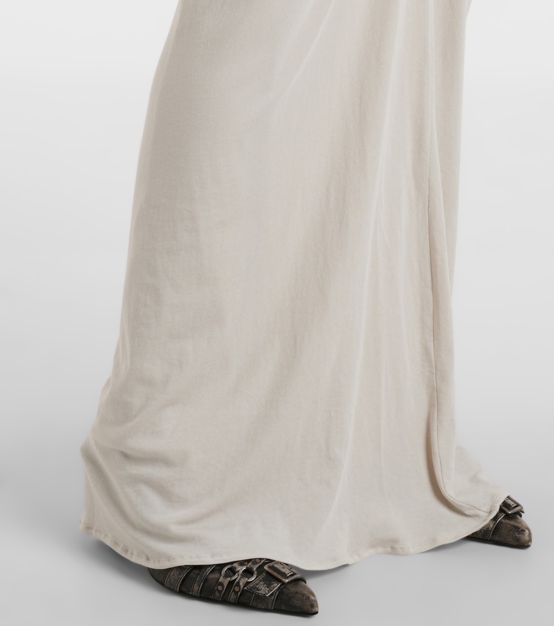 Draped cotton-blend jersey maxi skirt | Entire Studios