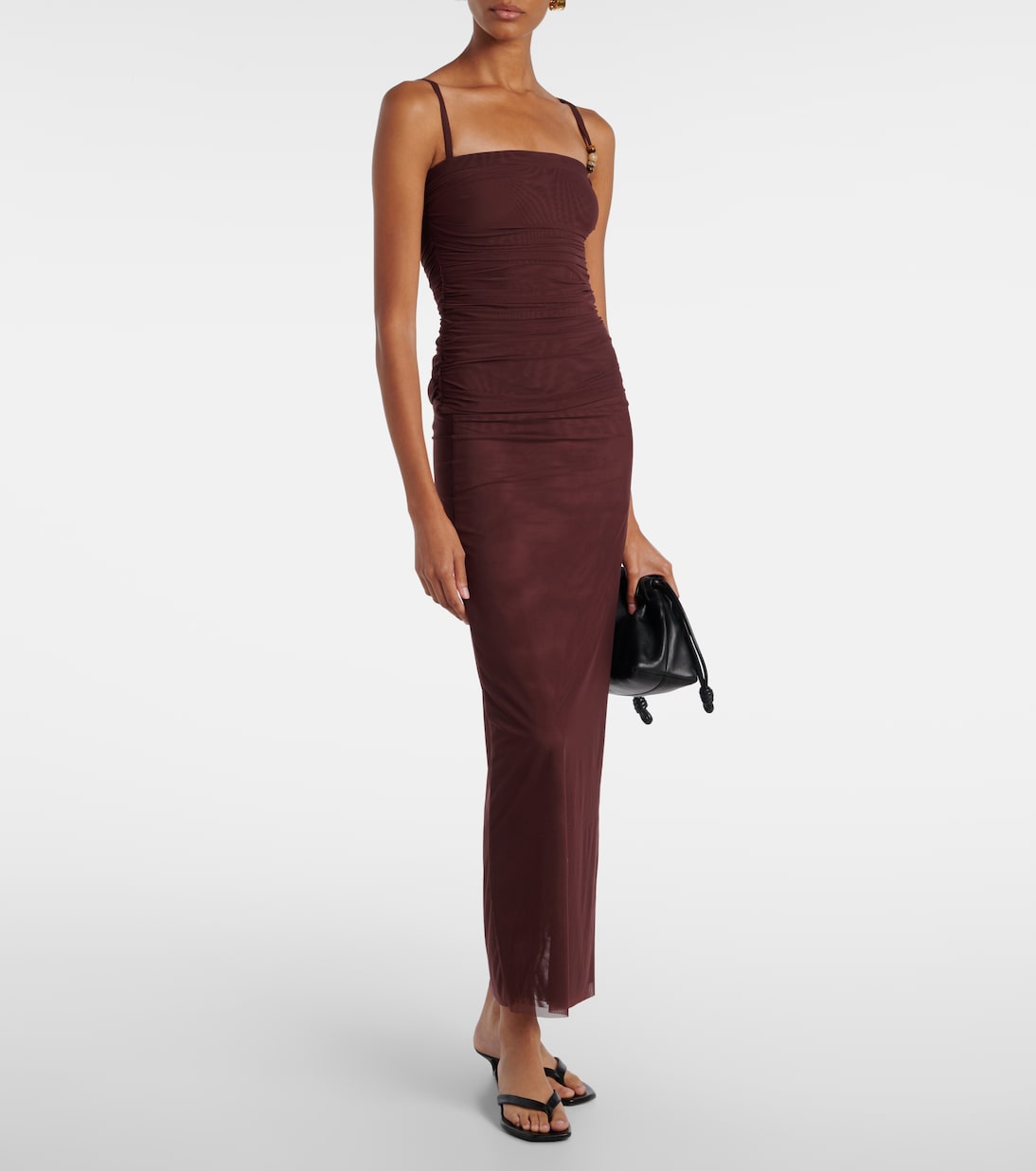Falda midi de jersey de tiro alto  | SIR