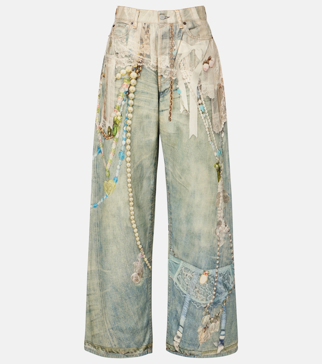 1981 printed mid-rise wide-leg jeans | Acne Studios