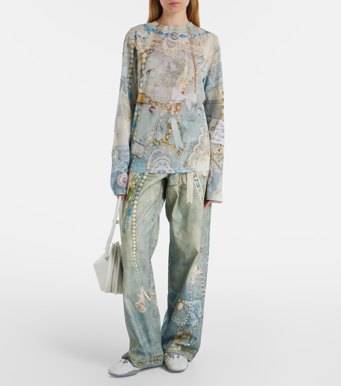 1981 printed mid-rise wide-leg jeans | Acne Studios
