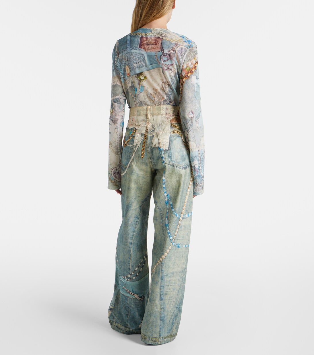 1981 printed mid-rise wide-leg jeans | Acne Studios