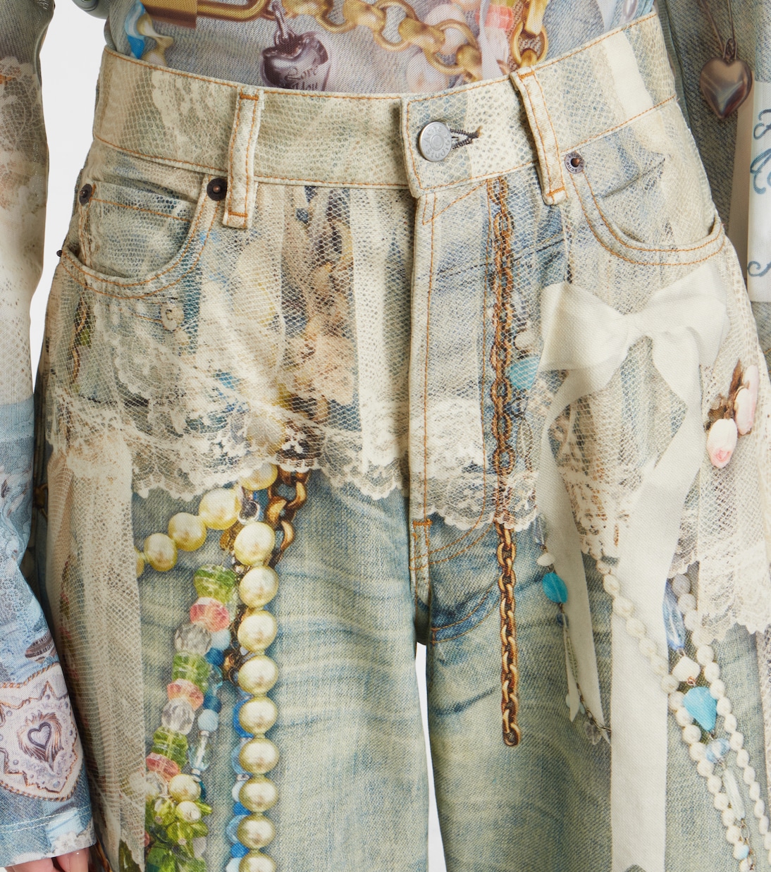 1981 printed mid-rise wide-leg jeans | Acne Studios