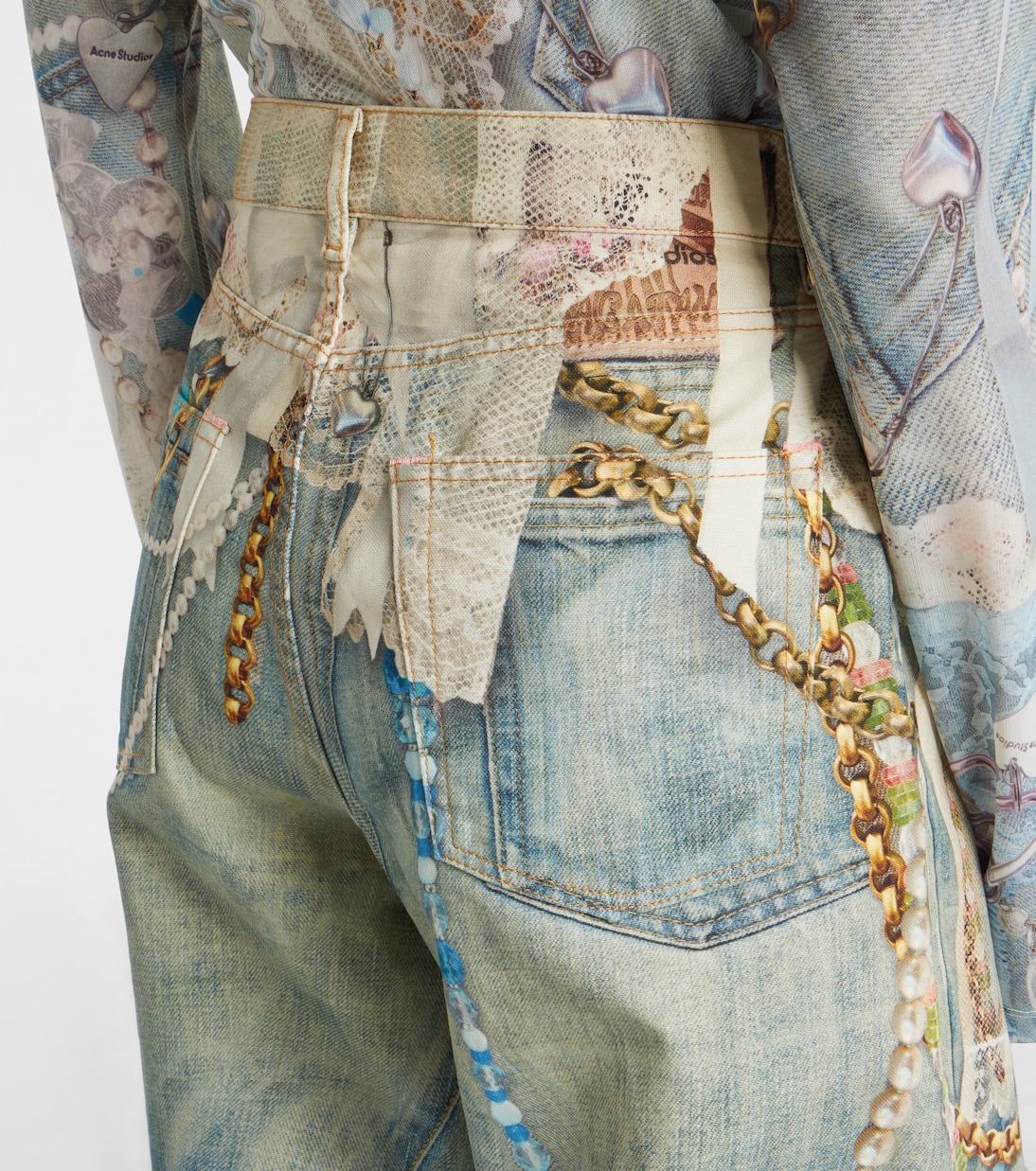 1981 printed mid-rise wide-leg jeans | Acne Studios