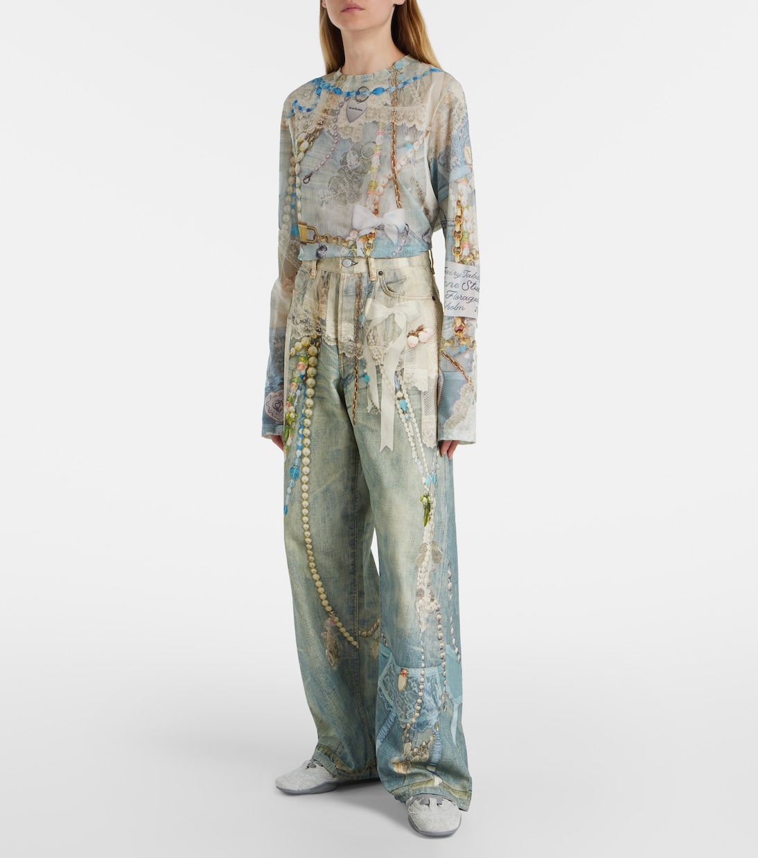 1981 printed mid-rise wide-leg jeans | Acne Studios
