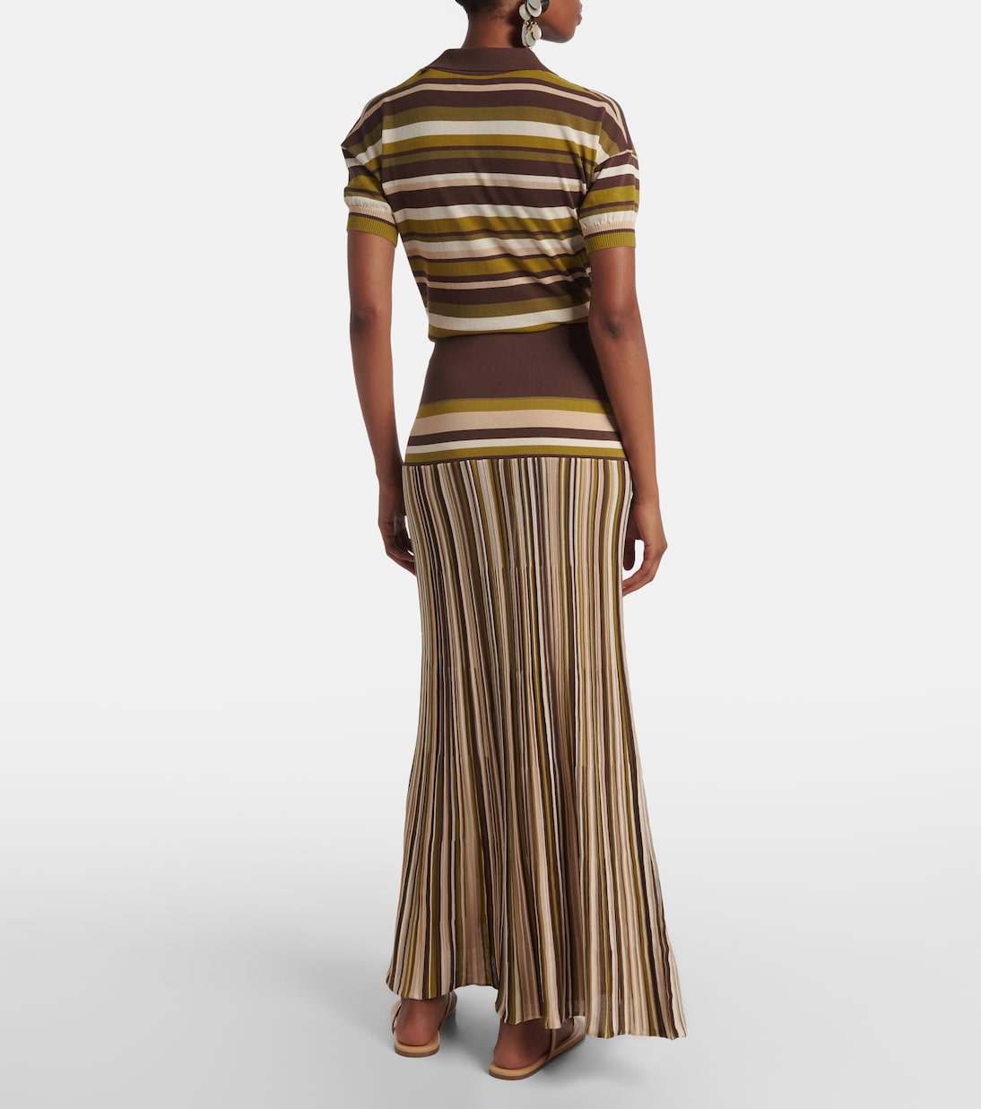 Gonna lunga Citara in misto cotone plissé | Faithfull