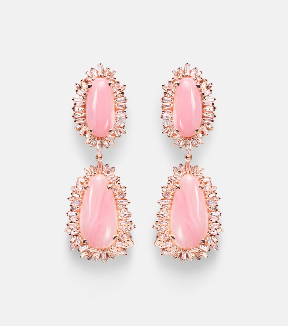 Pendientes de oro rosa de 18 ct con ópalo y diamantes | Suzanne Kalan