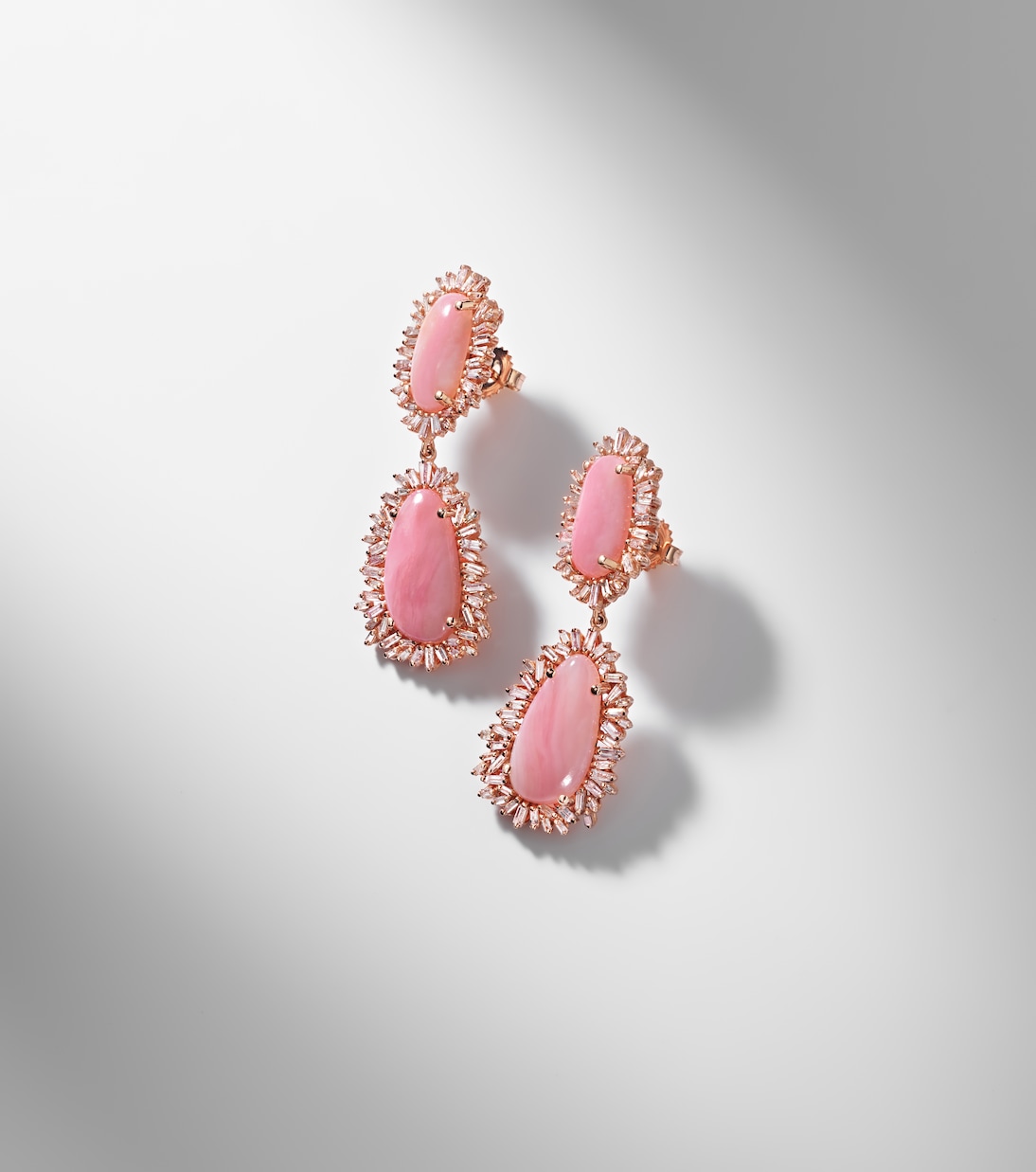 Pendientes de oro rosa de 18 ct con ópalo y diamantes | Suzanne Kalan