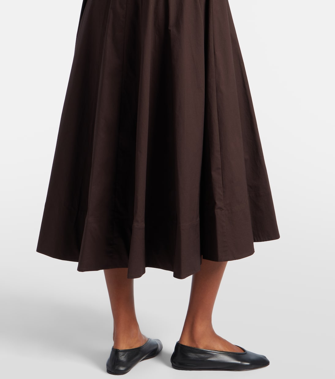 Vestido midi de algodón plisado | Staud