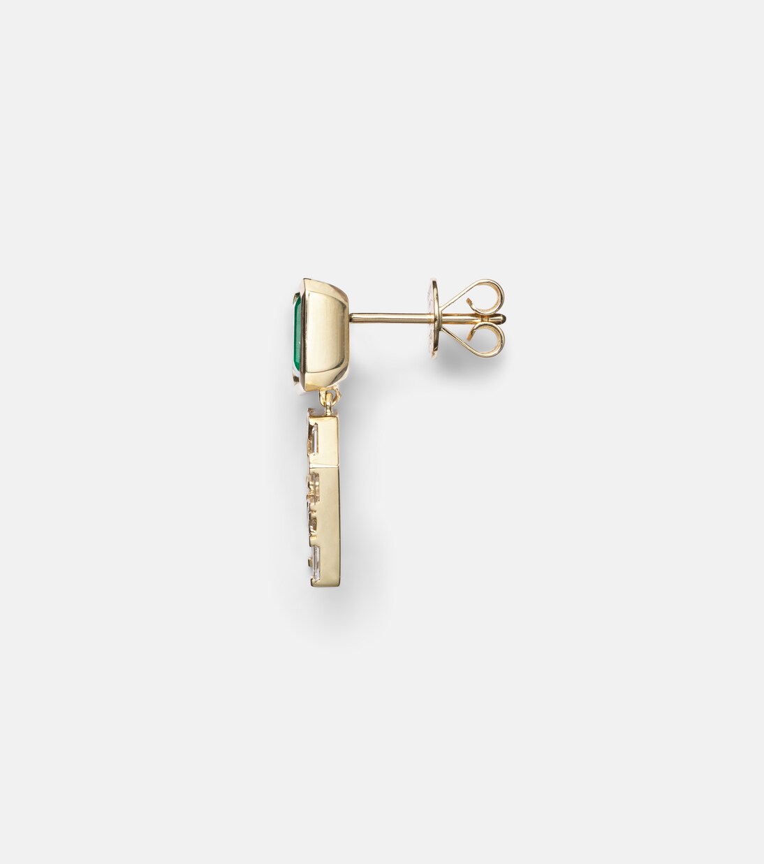 18kt gold drop earrings with diamonds and emeralds | Shay Jewelry