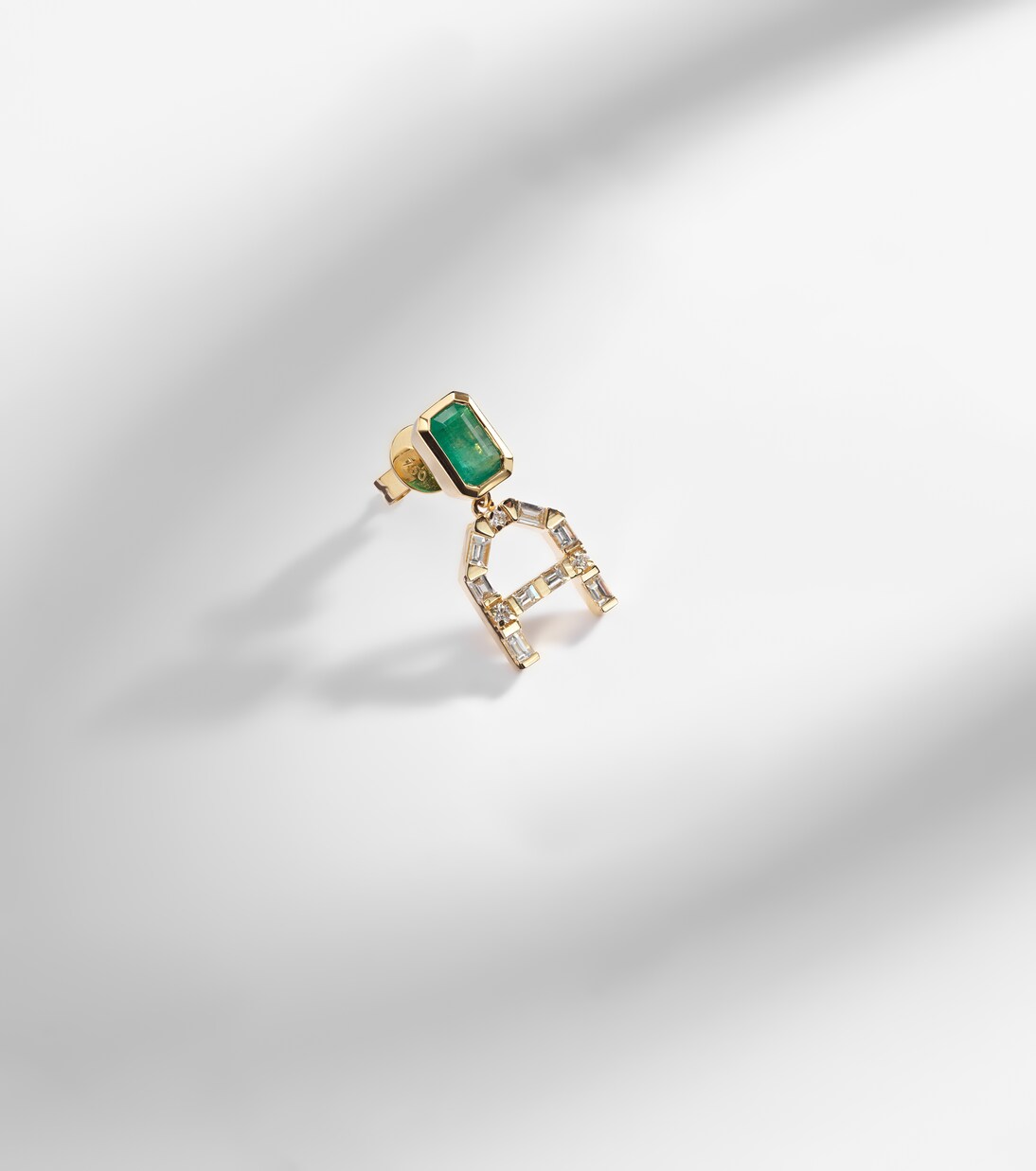 18kt gold drop earrings with diamonds and emeralds | Shay Jewelry