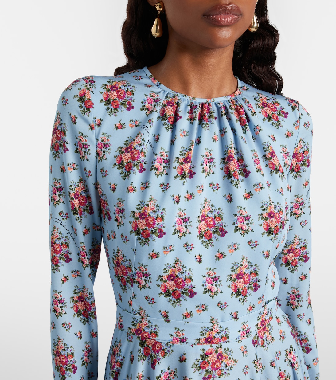Floral silk-blend midi dress | Dolce&Gabbana