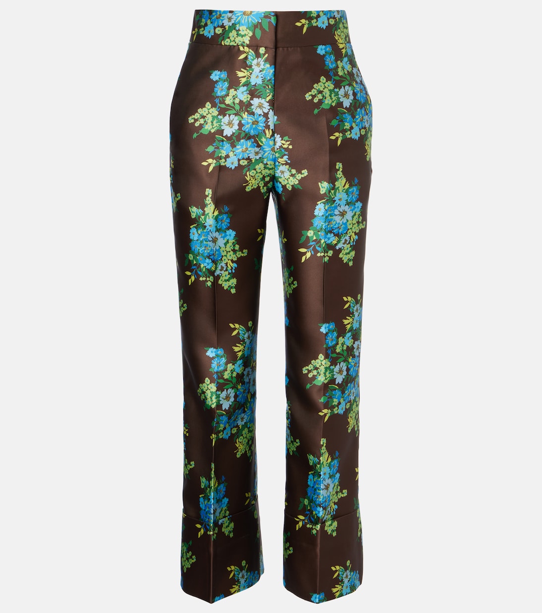 Floral satin bootcut pants | Alémais