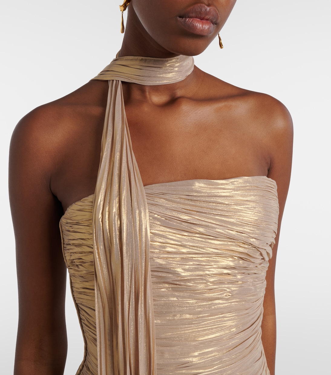 Dayana pleated scarf-detail bustier gown | Marmar Halim