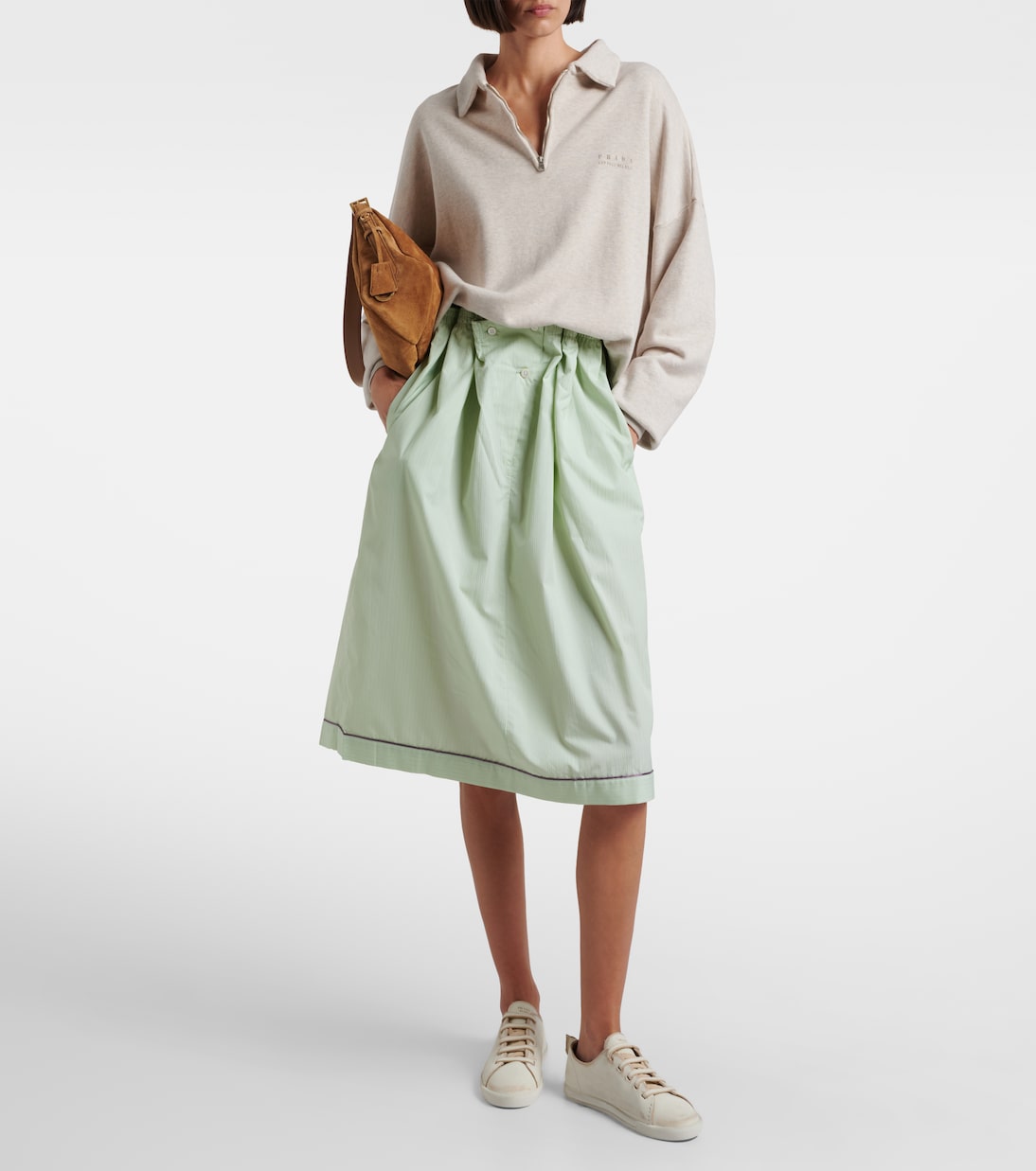Distressed leather sneakers | Prada