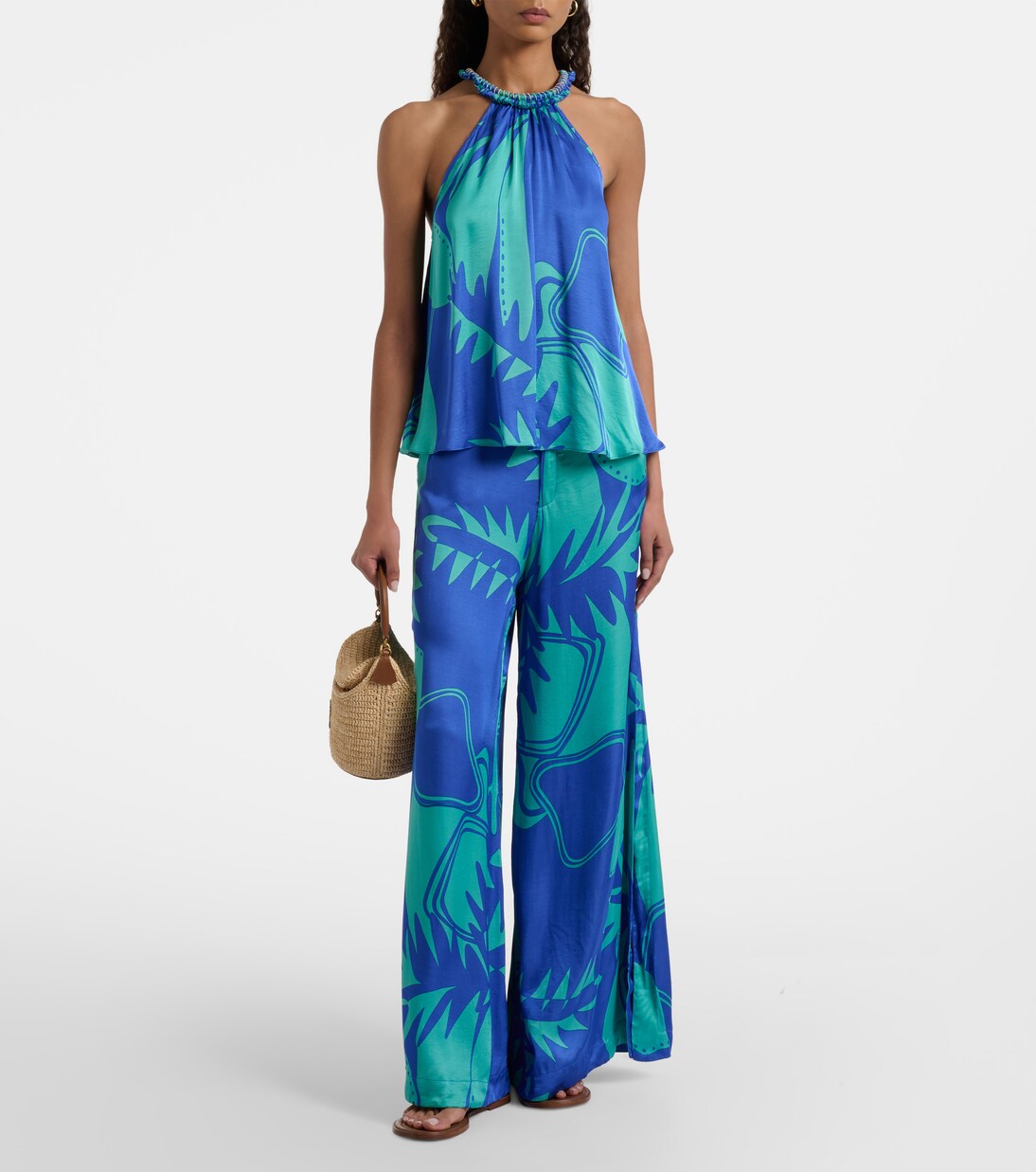 Clea printed high-rise wide-leg pants | Poupette St Barth