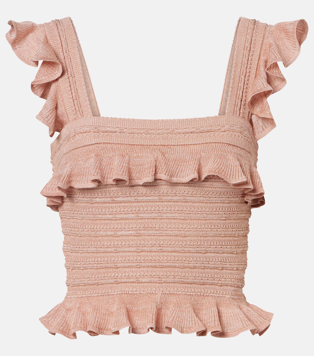 Rebellion ruffled lamé top | Zimmermann