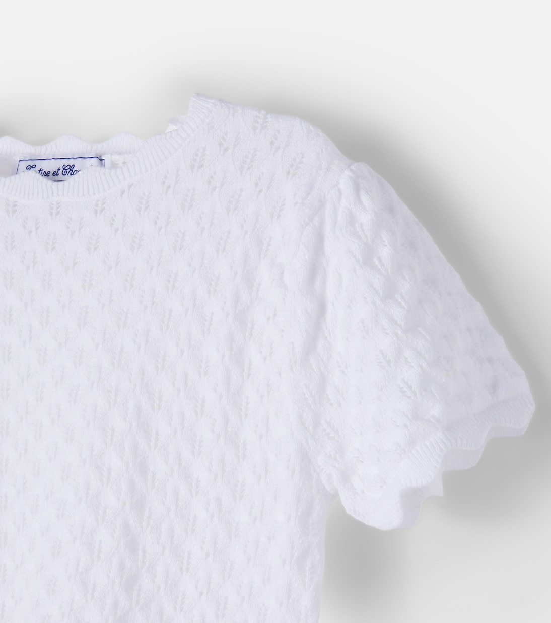 Scalloped pointelle cotton sweater | Tartine et Chocolat