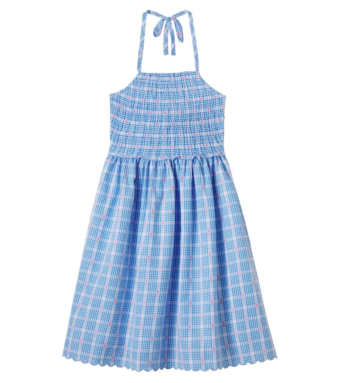 Ida checked floral cotton dress | Bebe Organic