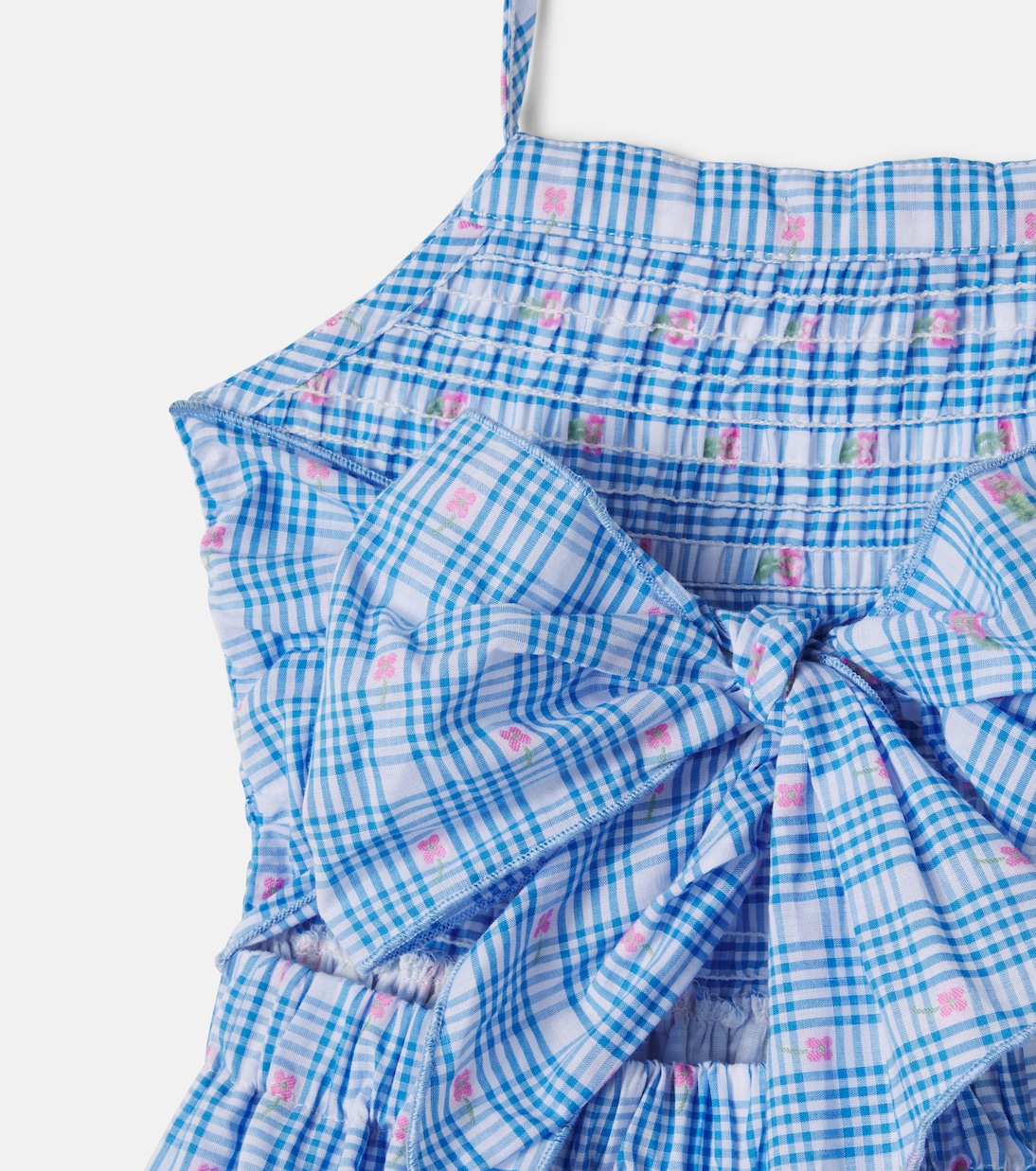 Ida checked floral cotton dress | Bebe Organic