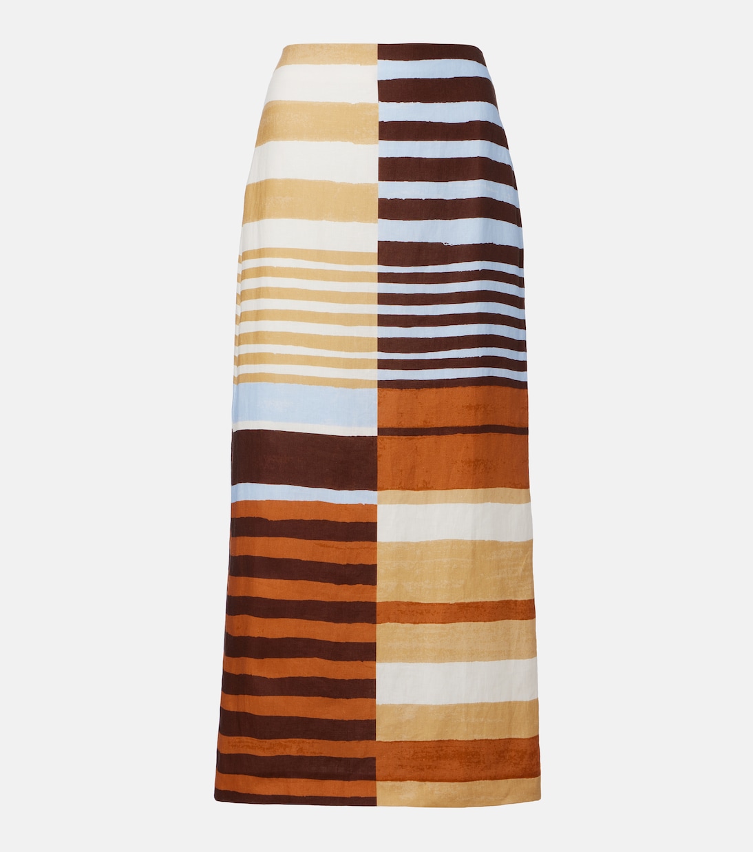 Bruna striped linen midi skirt | Cala de la Cruz