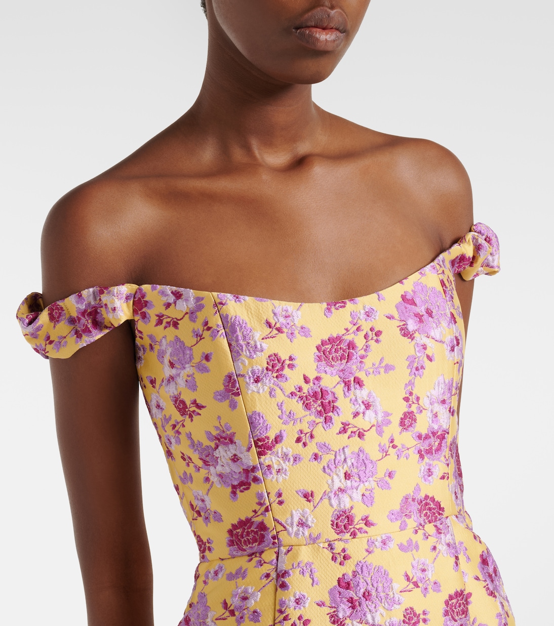 Off-Shoulder-Midikleid Amara aus Brokat | Markarian