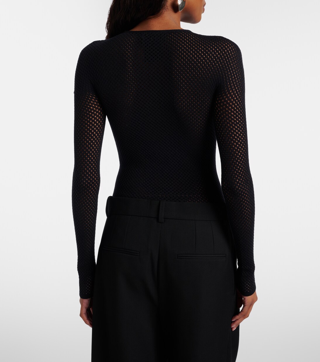 Open-knit wool-blend bodysuit | Wardrobe.NYC