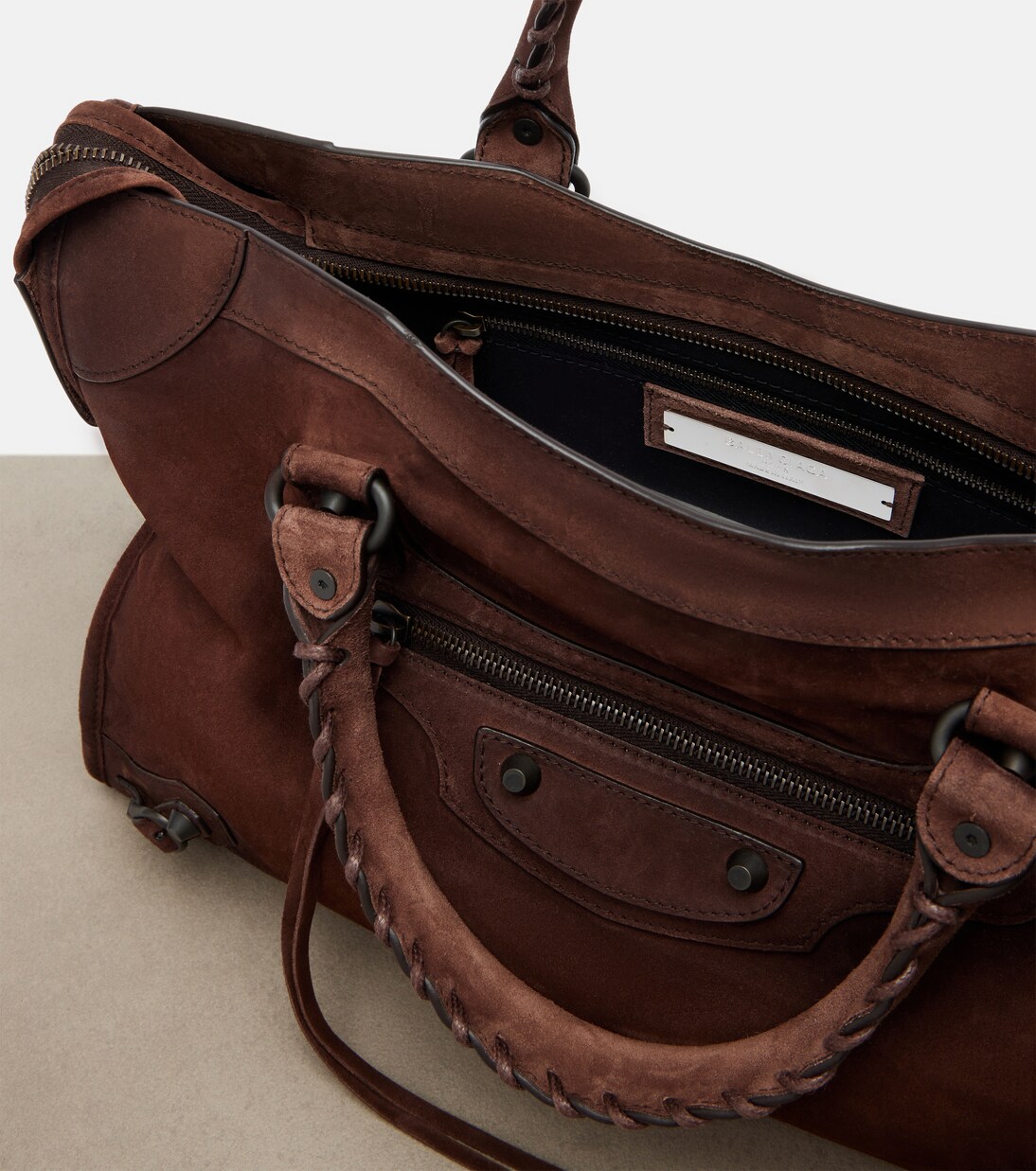 Le City Medium suede top-handle bag | Balenciaga