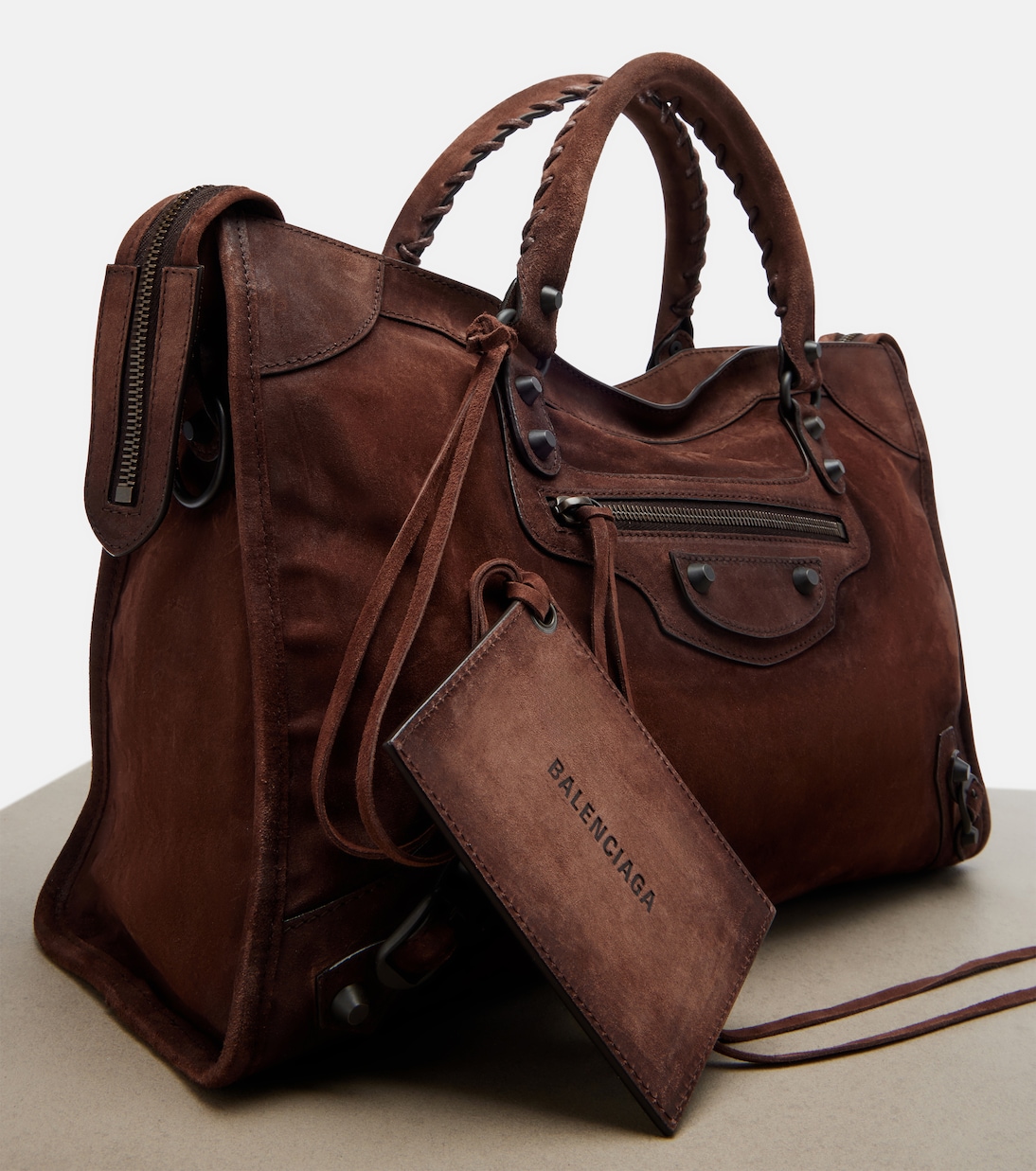 Le City Medium suede top-handle bag | Balenciaga