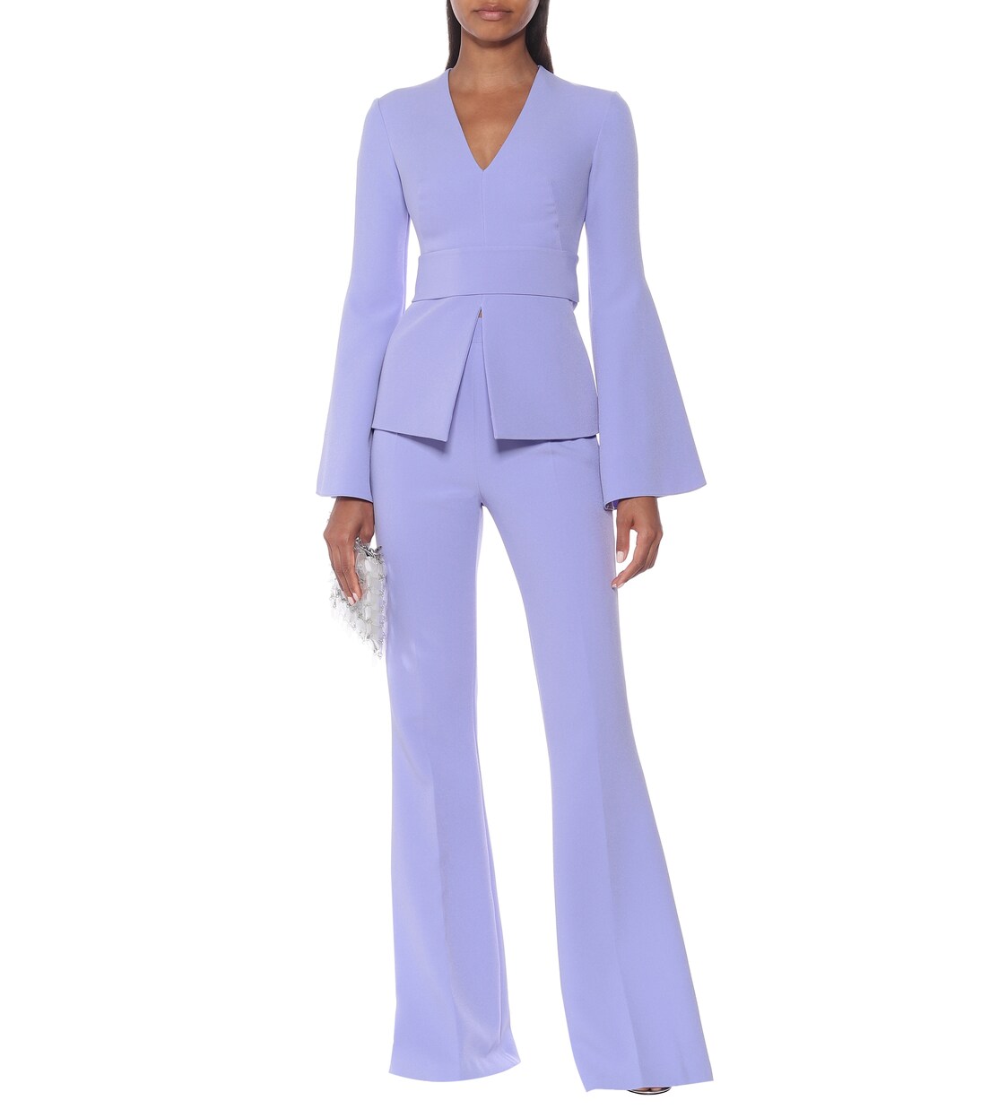 Pantalon évasé Halluana en crêpe | Safiyaa