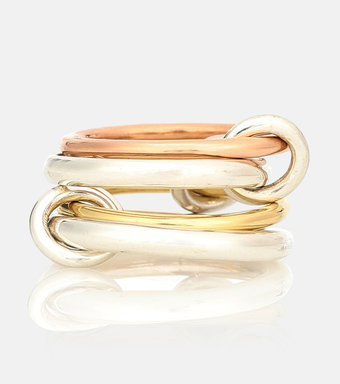 Anelli intrecciati in oro 18kt e argento sterling Hyacinth di Spinelli Kilcollin per giovani moderni