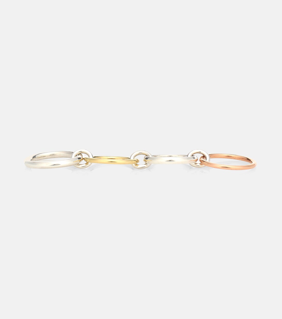 Anelli intrecciati in oro 18kt e argento sterling Hyacinth di Spinelli Kilcollin per giovani moderni