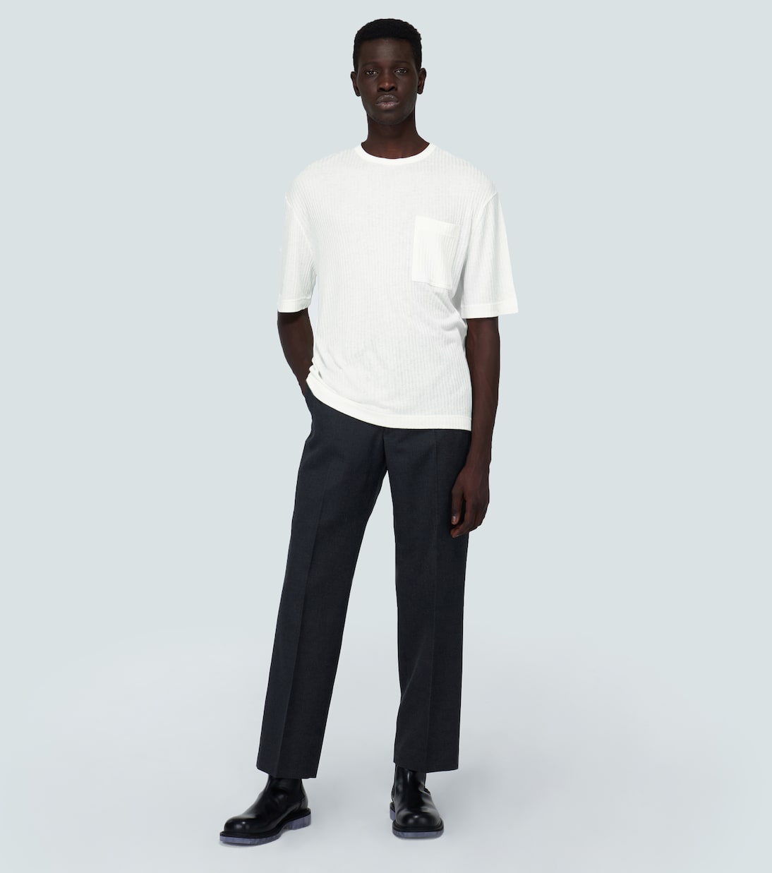 Short-sleeved ribbed T-shirt | King & Tuckfield