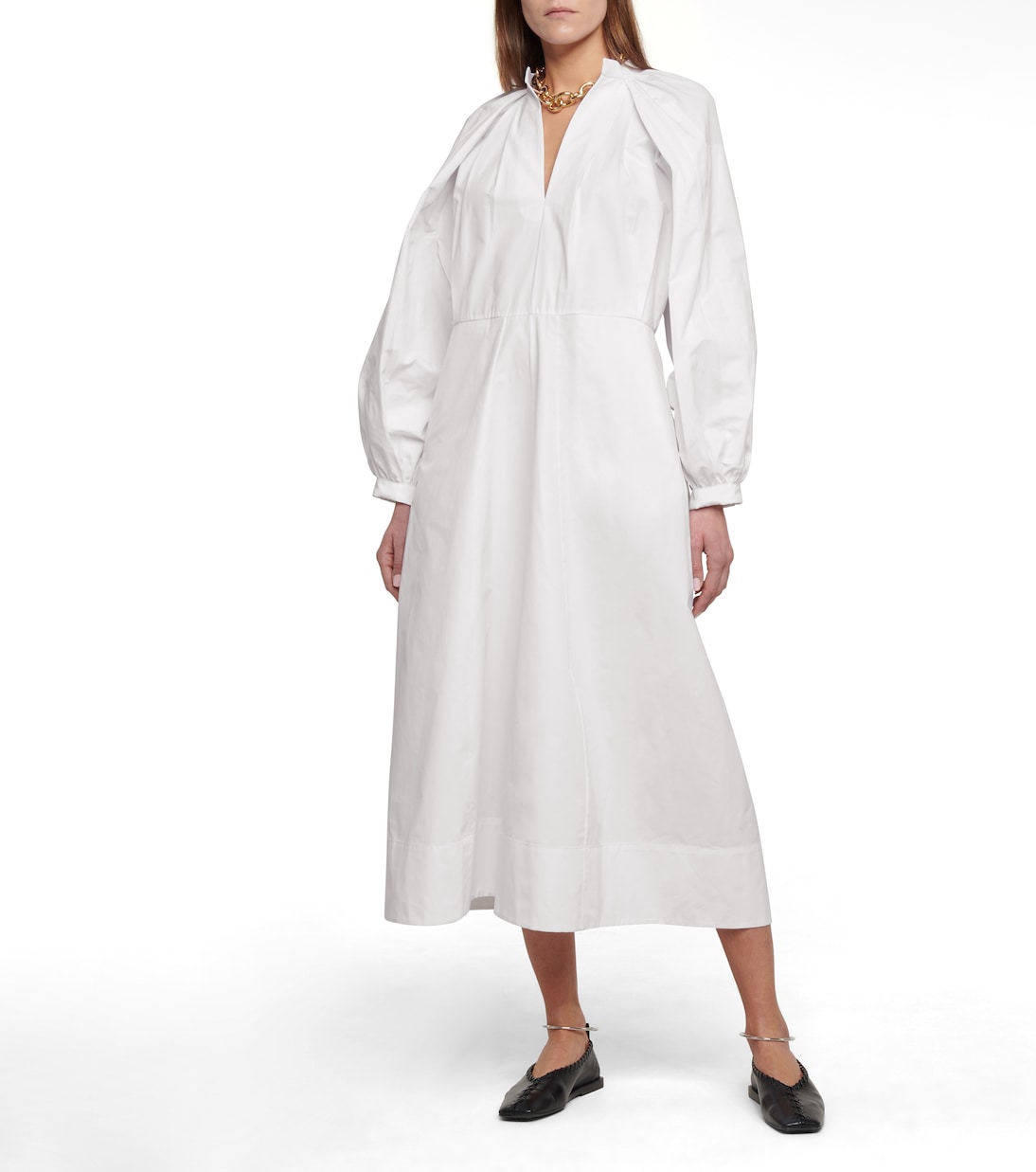 Cotton poplin midi dress | Jil Sander