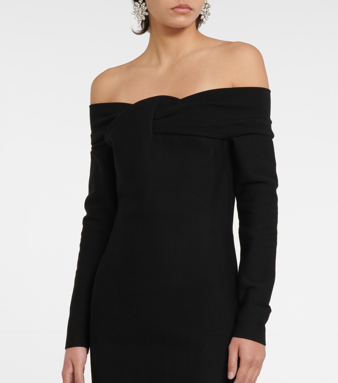 Off-Shoulder-Midikleid Belle aus Strick | Safiyaa