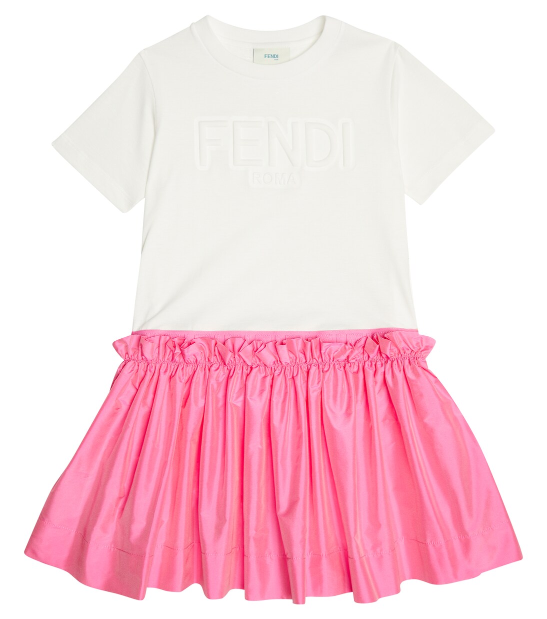 Kleid aus Jersey und Taft | Fendi Kids