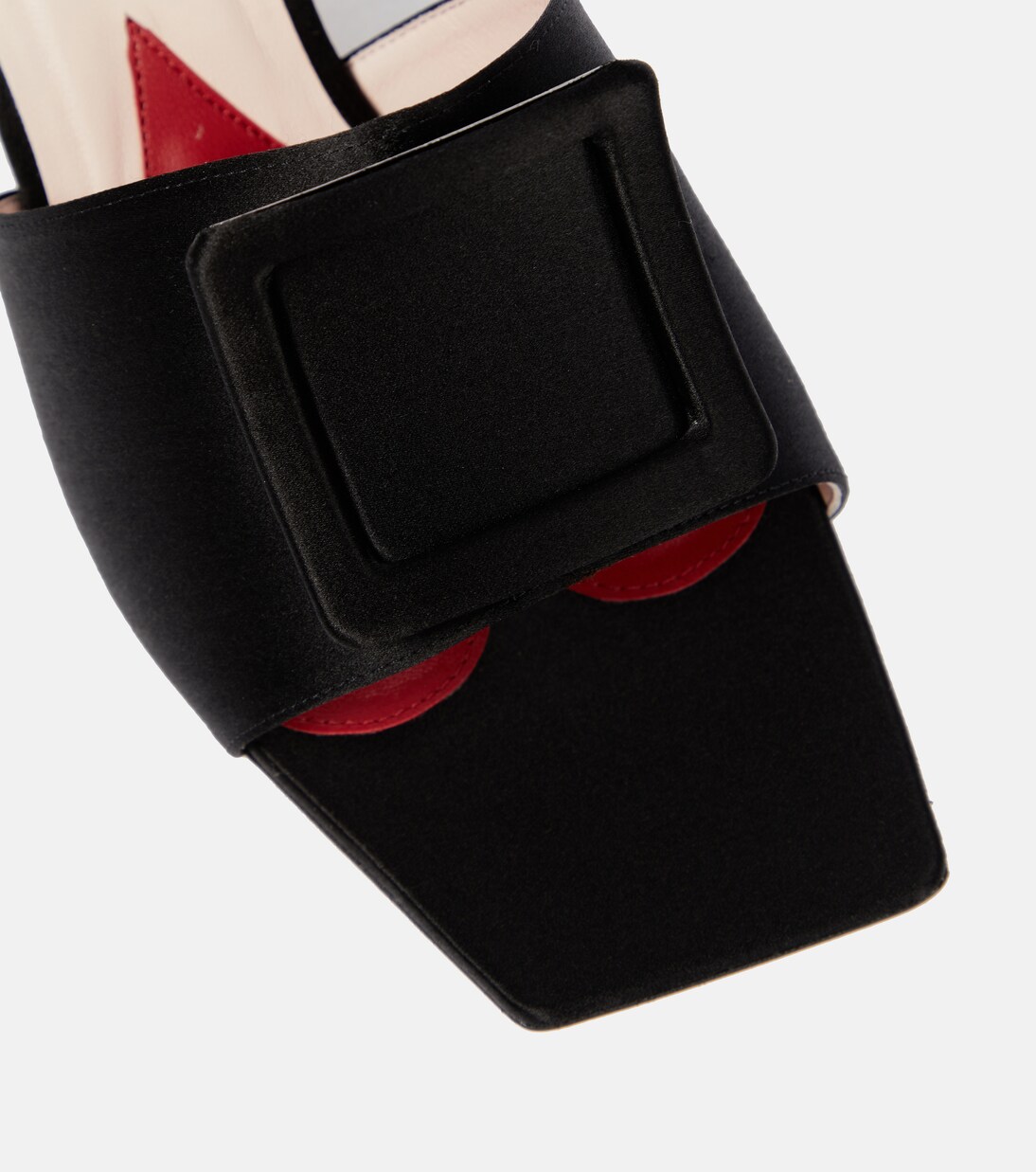 Verzierte Pantoletten Cube Strass aus Satin | Roger Vivier